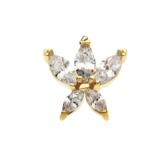 Marquise CZ Flower Press-fit Jewelry in 14kt Gold