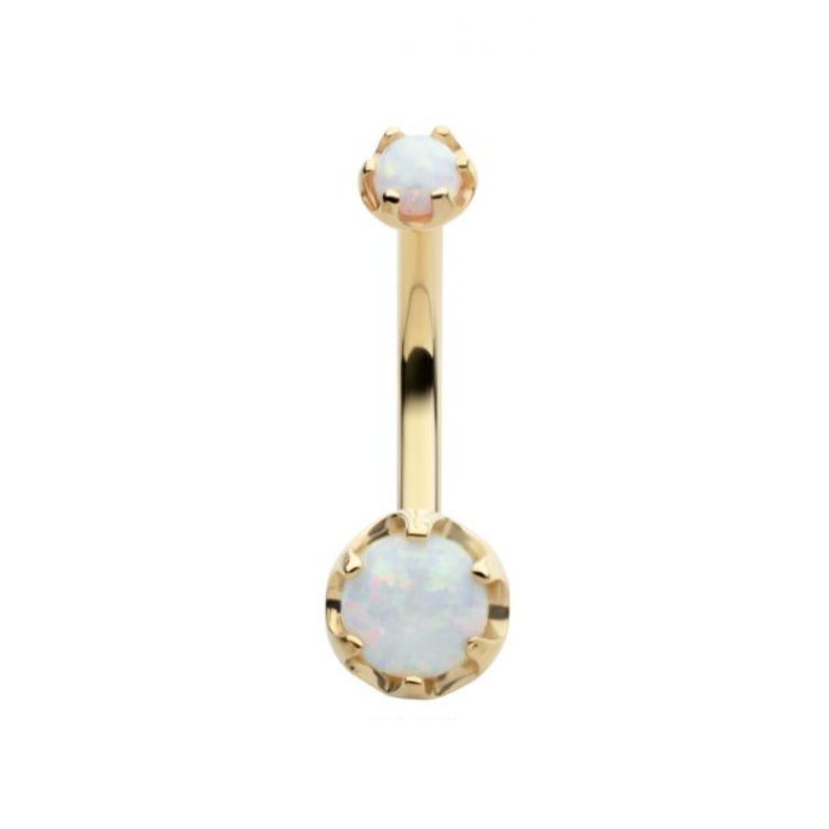 Internally Threaded Opal 14kt Gold