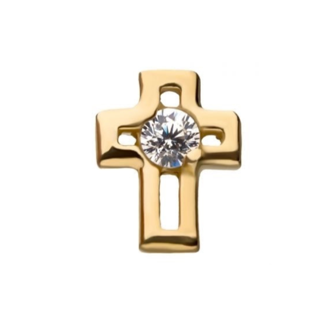 Hollow Cross Press-fit Jewerly in 14kt Gold