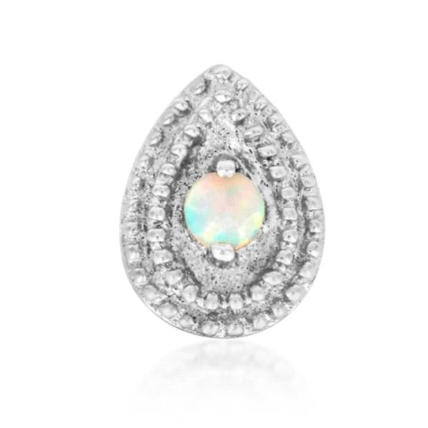 Junipurr - Pear Cz Double Milgrain - Gold - Threadless