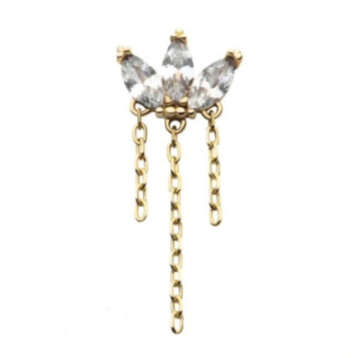 Lotus Triple Chain Press-fit Jewelry in 14k Gold