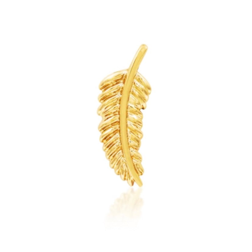 Gold Feather Quill (Left) Press-fit Jewelry in 14k Gold