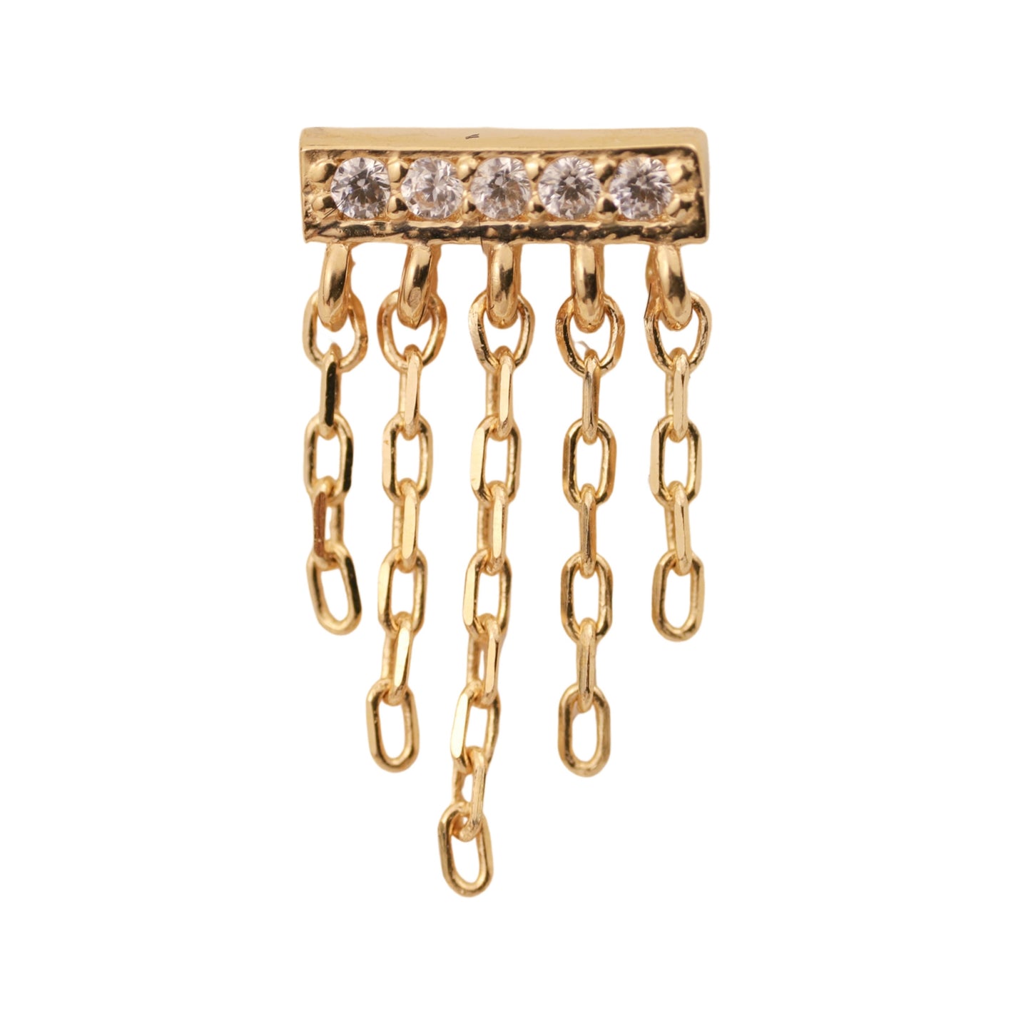 CZ Rectangle with Chains Press-fit Jewelry in 14kt Gold