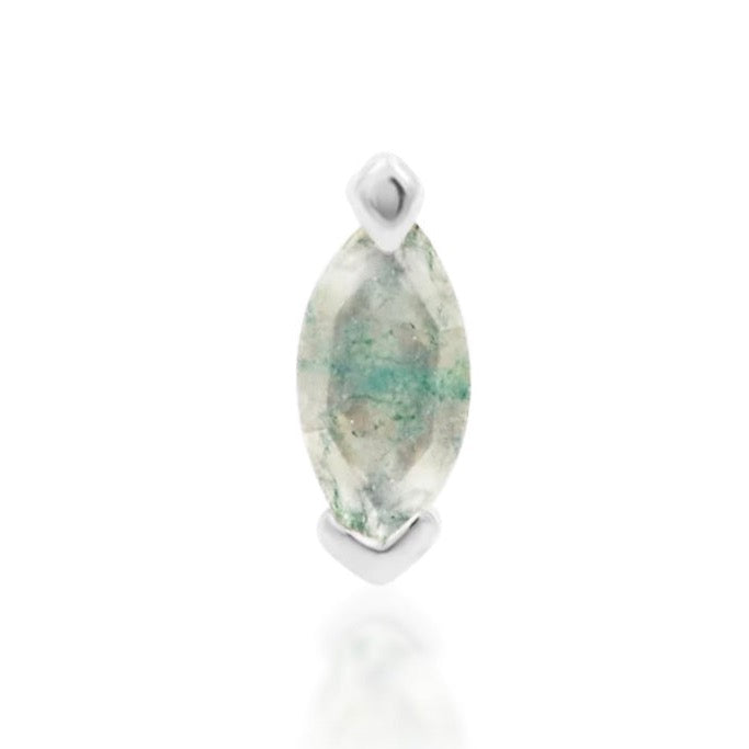 Junipurr - Marquise Moss Agate - Gold - Threadless