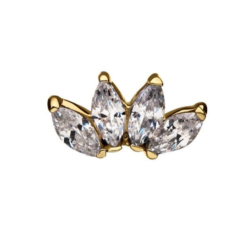 4 Marquise Cluster CZ Press-fit Jewelry in 14kt Gold