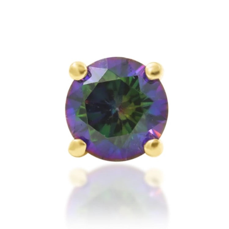 Junipurr - Mystic Topaz Prong - Gold - Threadless