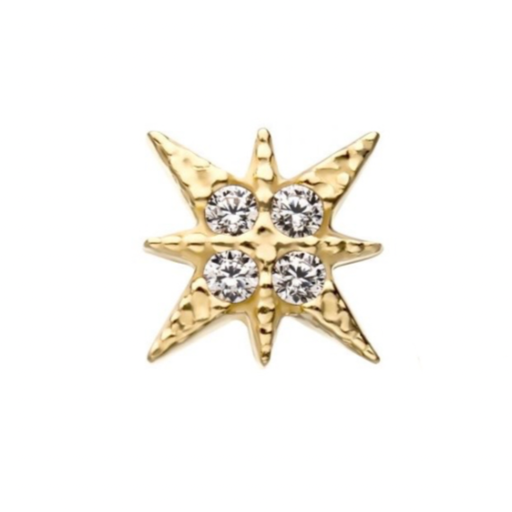 8 Point Star Press-fit Jewelry in 14k Gold