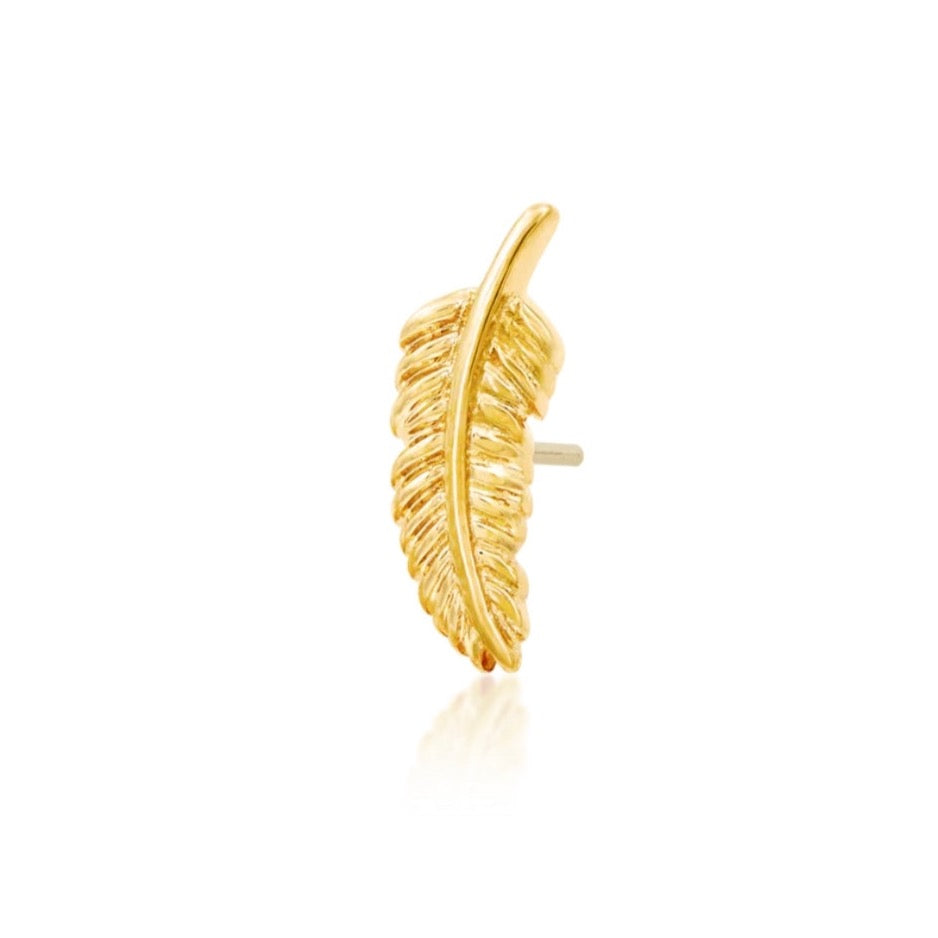 Gold Feather Quill (Left) Press-fit Jewelry in 14k Gold