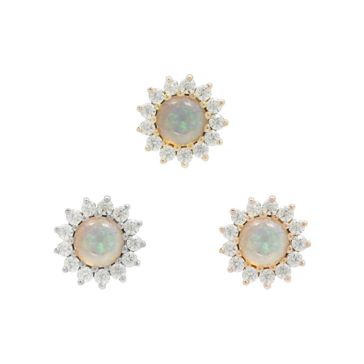 Delphine - Opal + CZ - Threadless - Buddha Jewelry