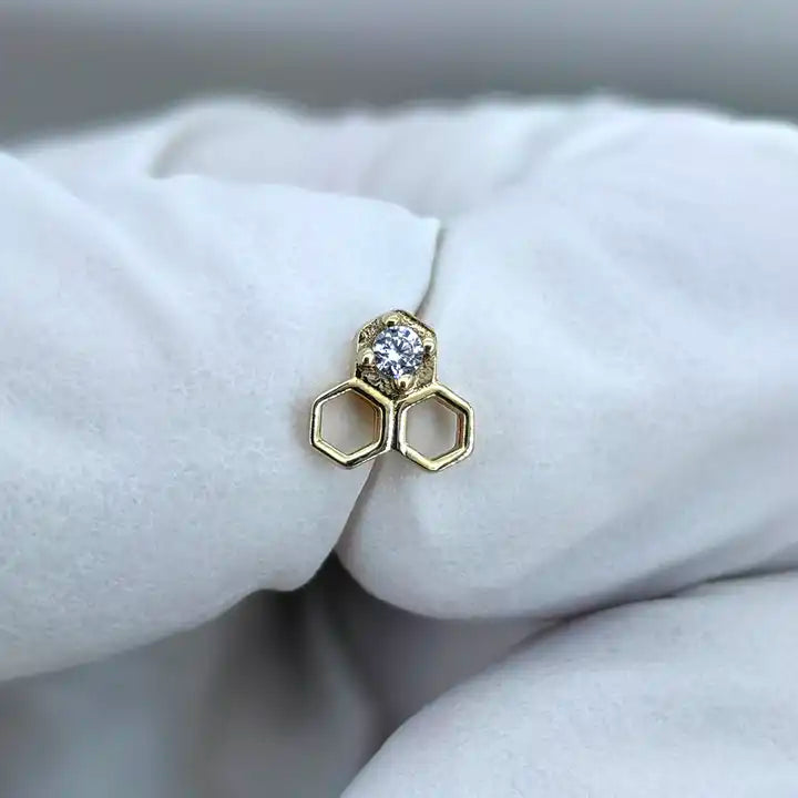 Honeycomb - 14kt Gold Press-Fit