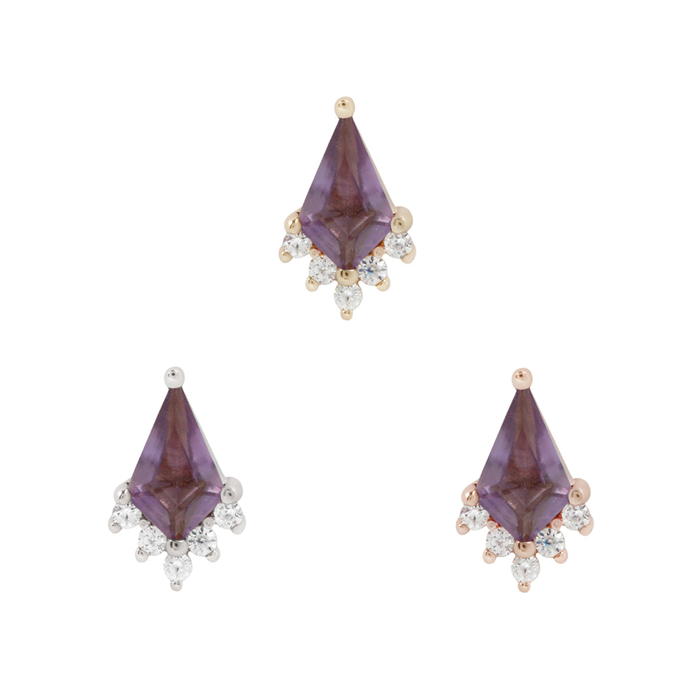 Noble - Amethyst + CZ - Threadless