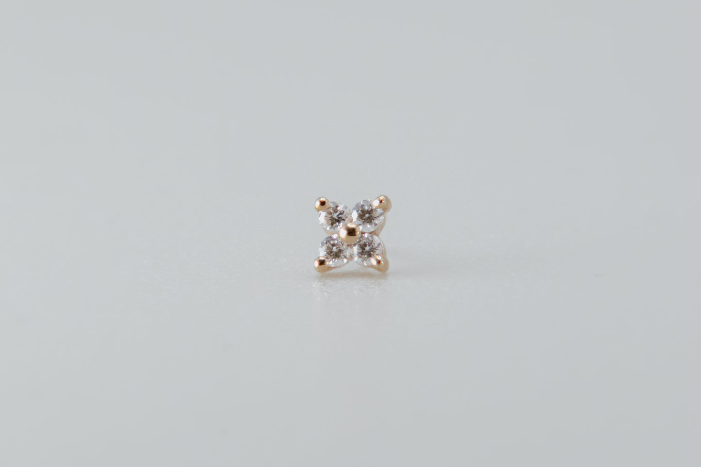 BVLA - Quad Prong Cluster 3.5mm - Yellow Gold - Diamonds - Threadless