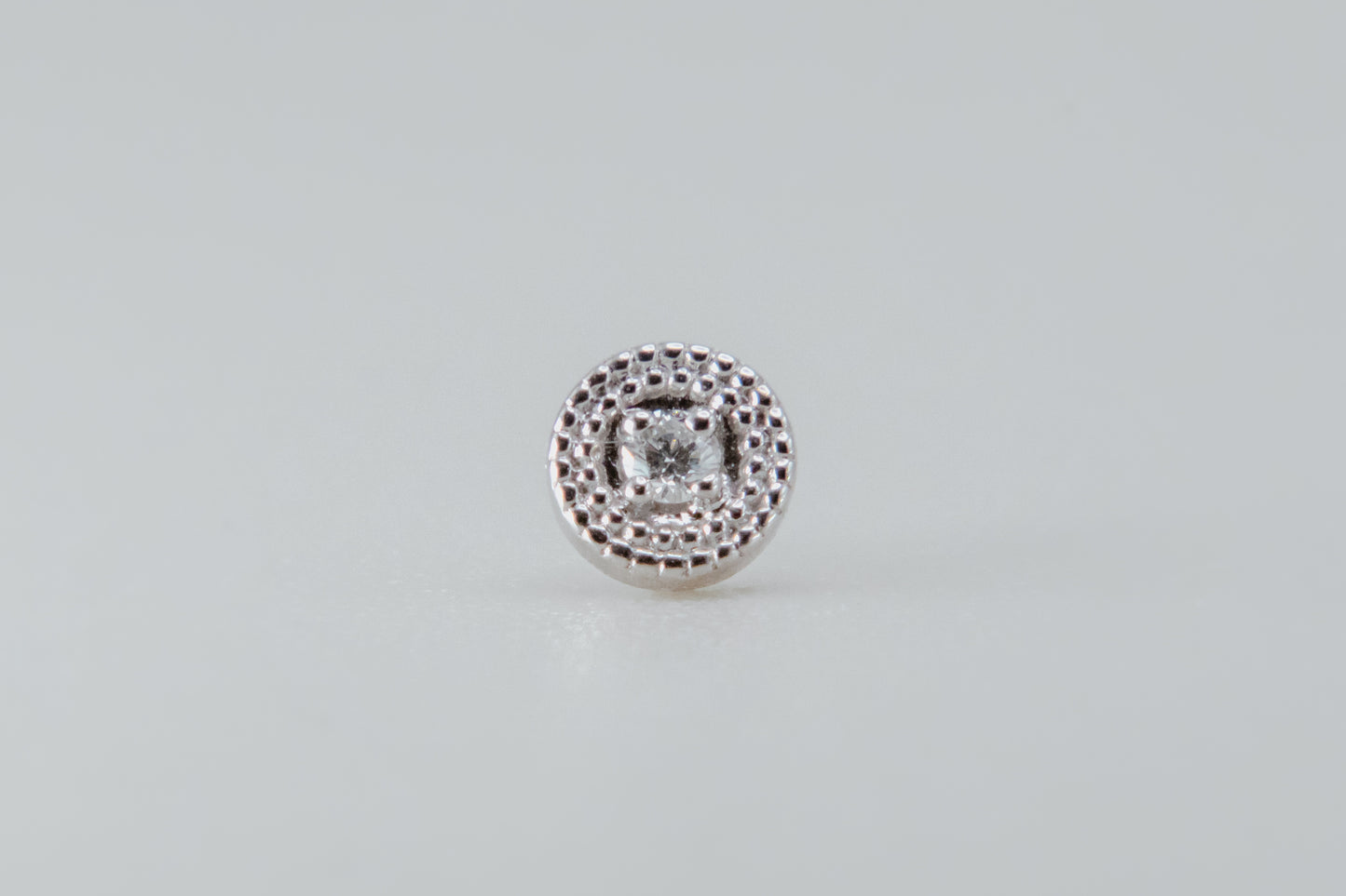 BVLA - Double Round Harlequin - White Gold - Diamond - Threadless