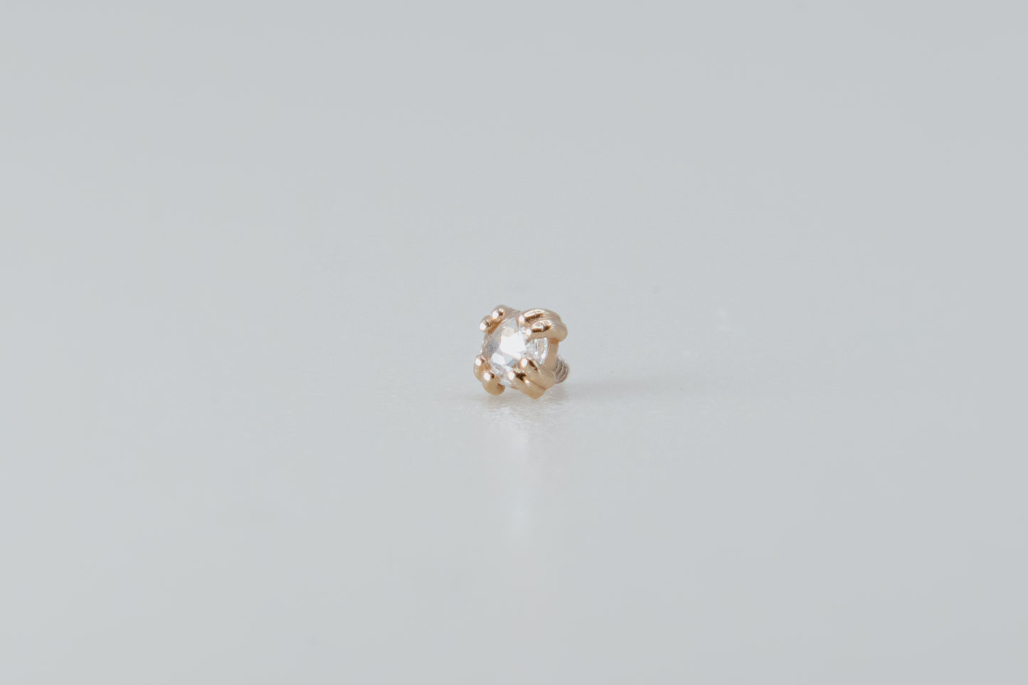 BVLA - Cab Prong 2mm - Yellow Gold - Rose Cut Diamond - 16g Threaded