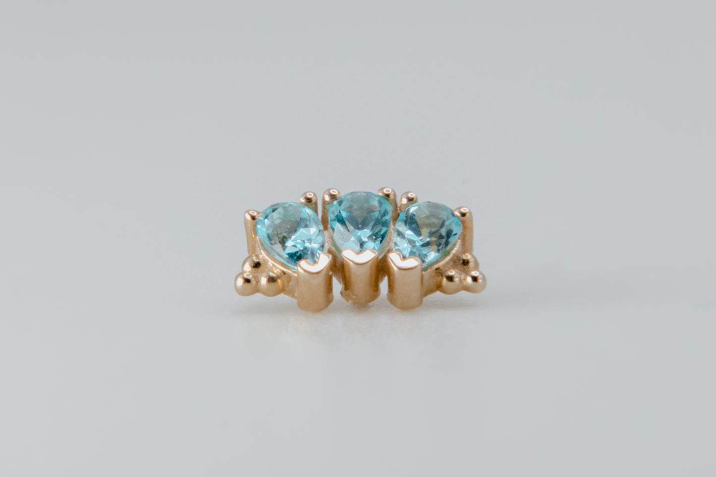 BVLA - 3 GEM PEAR PANARAYA - Yellow Gold - Swiss Blue Topaz - Threaded