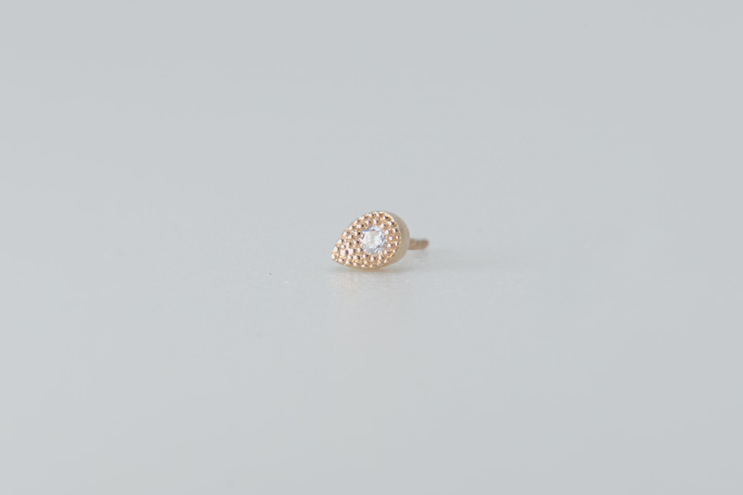 BVLA - Pave Teardrop - Yellow Gold - Diamond - Threadless