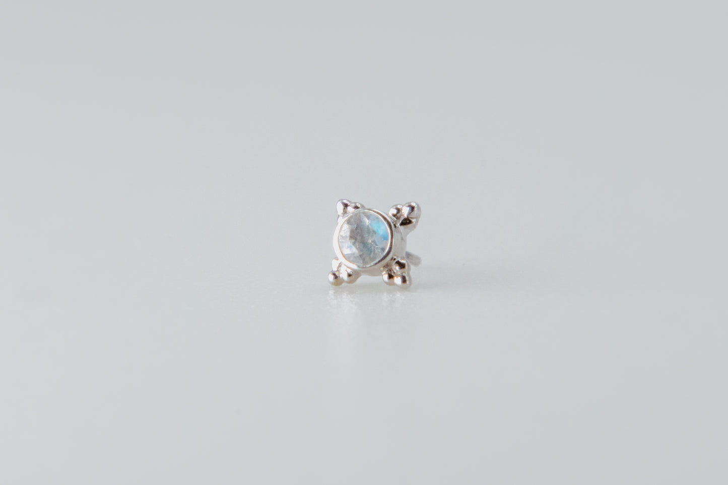 BVLA - Mini Kandy - White Gold - Rainbow Moonstone - Threadless