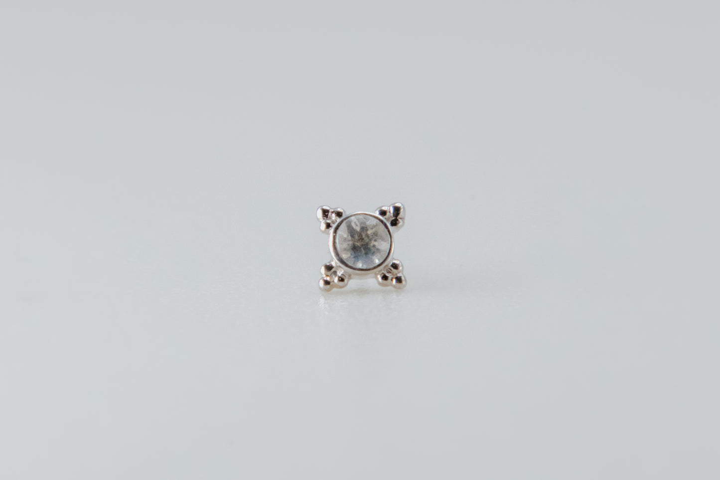 BVLA - Mini Kandy - White Gold - Rainbow Moonstone - Threadless