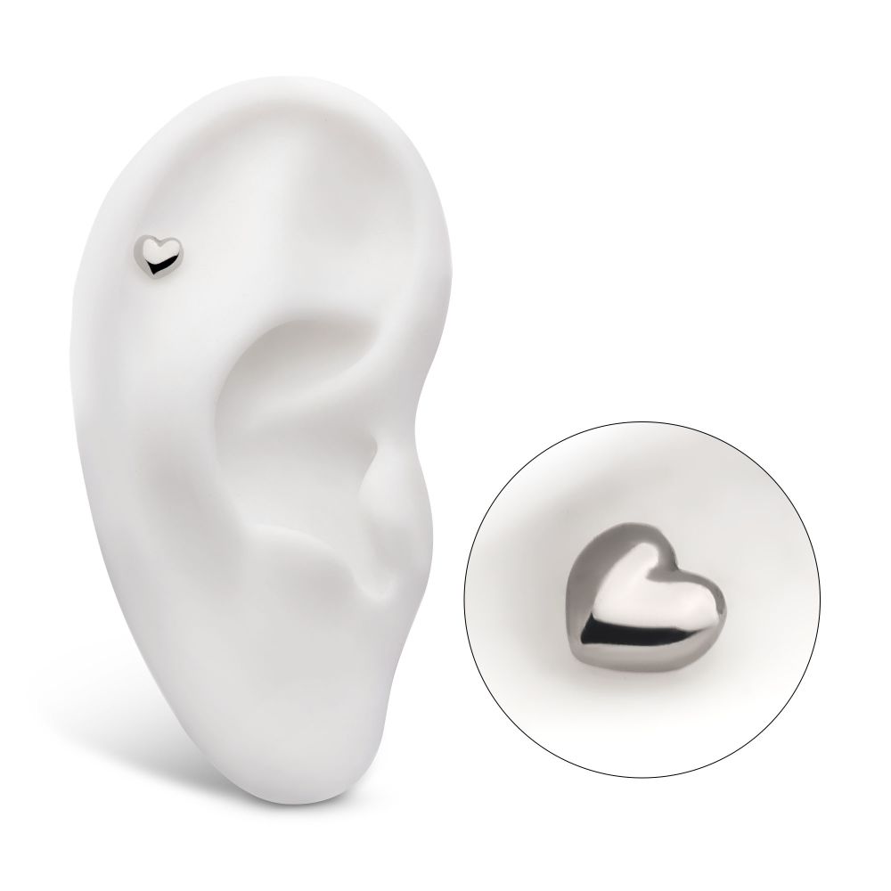 Puffed Heart Press-fit Jewelry in Titanium
