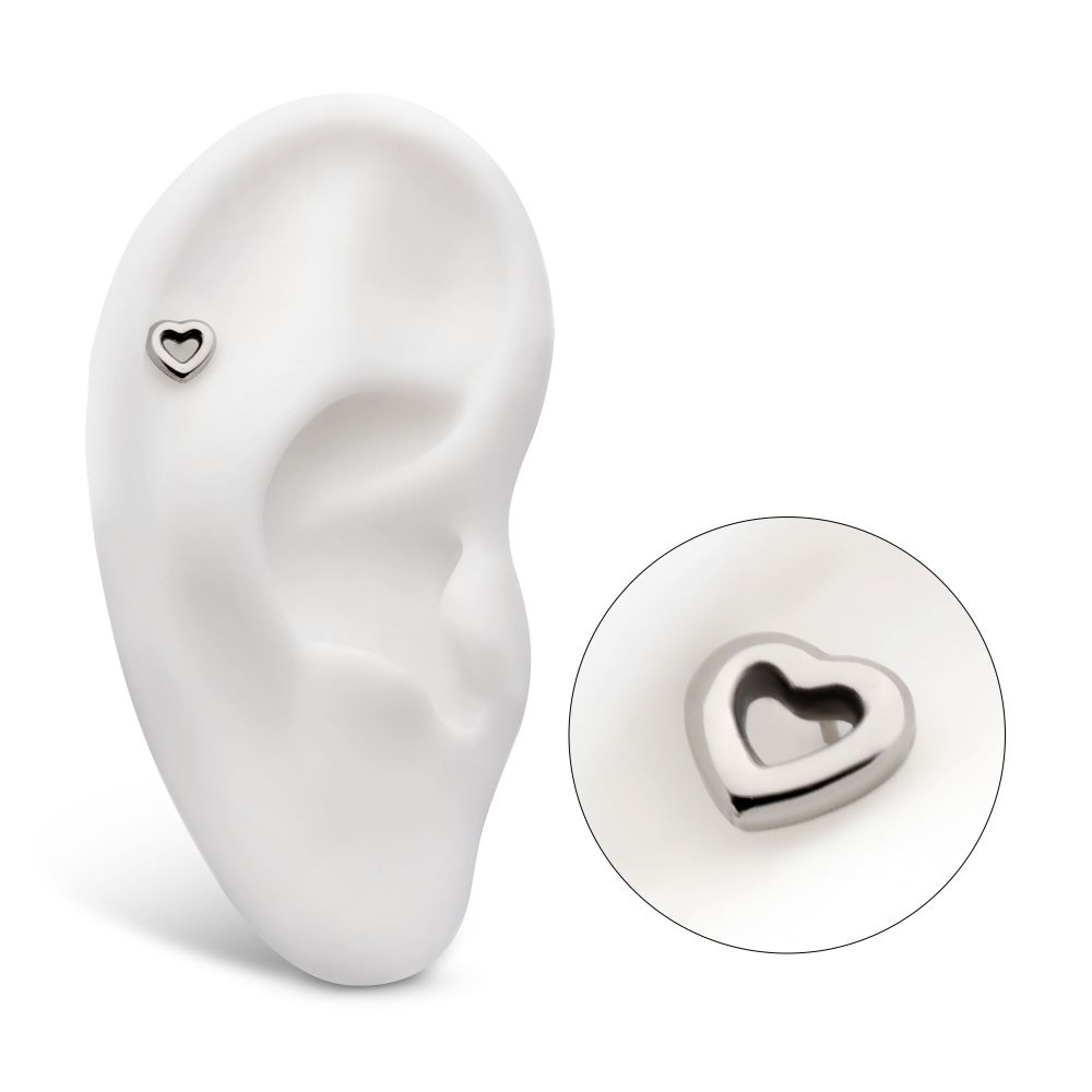 Hollow Heart - Threadless - Titanium