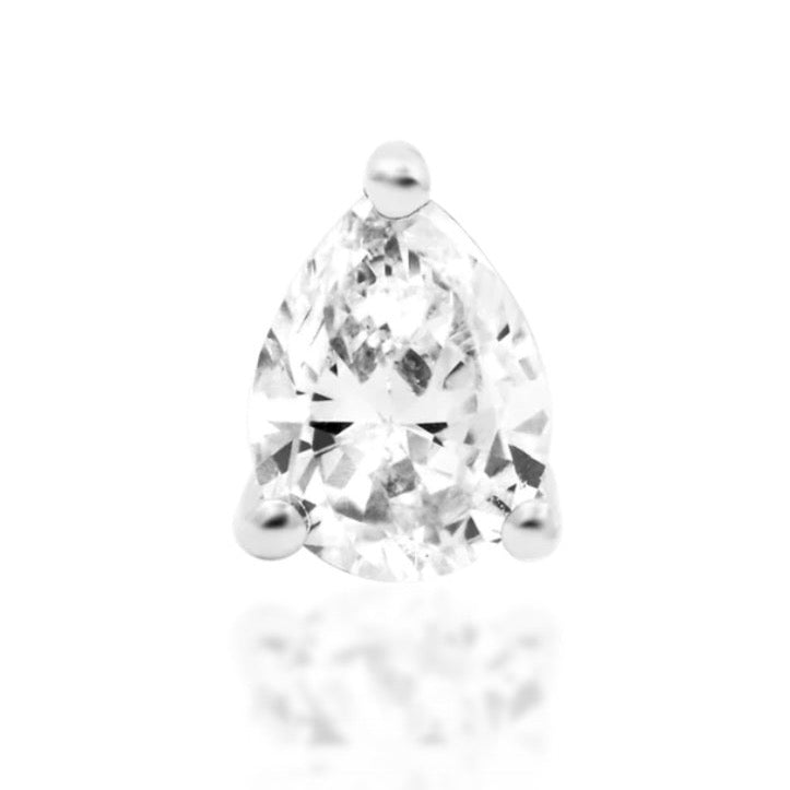 Pear-Cut CZ Press-fit Jewelry in 14k Gold