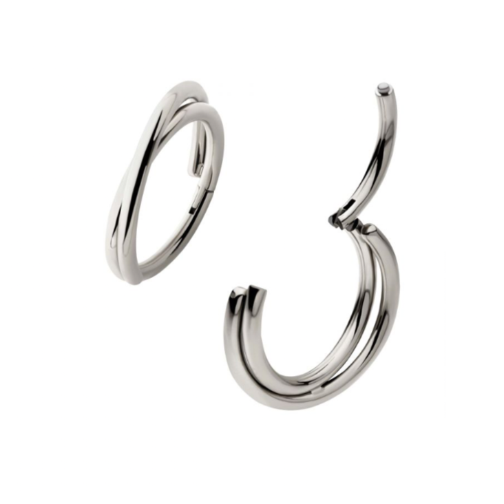 Overlapping Hoops Clicker in Titanium