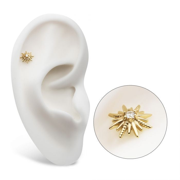Sunburst Lab Grown Diamond Press-fit in 14kt Gold