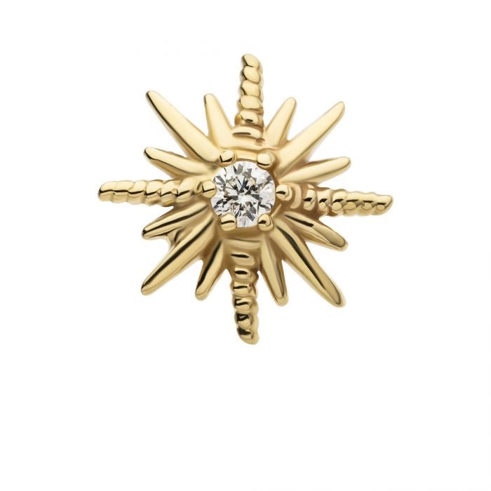 Sunburst Lab Grown Diamond Press-fit in 14kt Gold