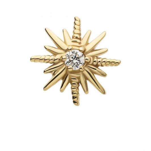 Sunburst Lab Grown Diamond Press-fit in 14kt Gold