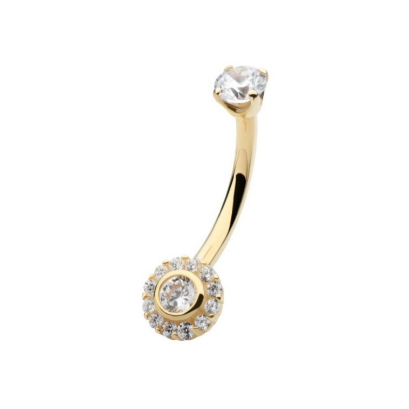 Internally Threaded Multi CZ Flower in 14kt Gold
