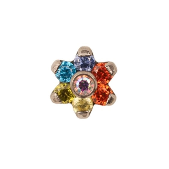 Rainbow flower Press-fit Jewelry in Titanium