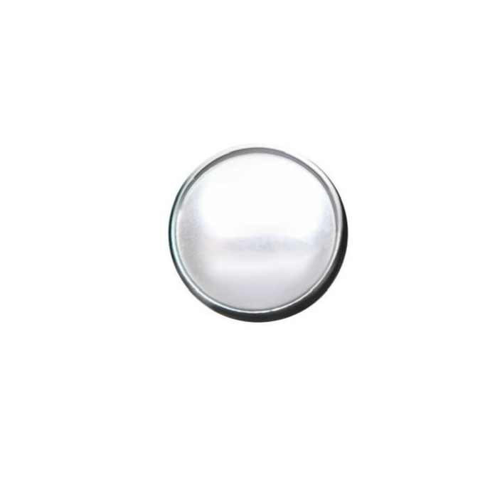 White Pearl Cabochon - Threadless - Titanium
