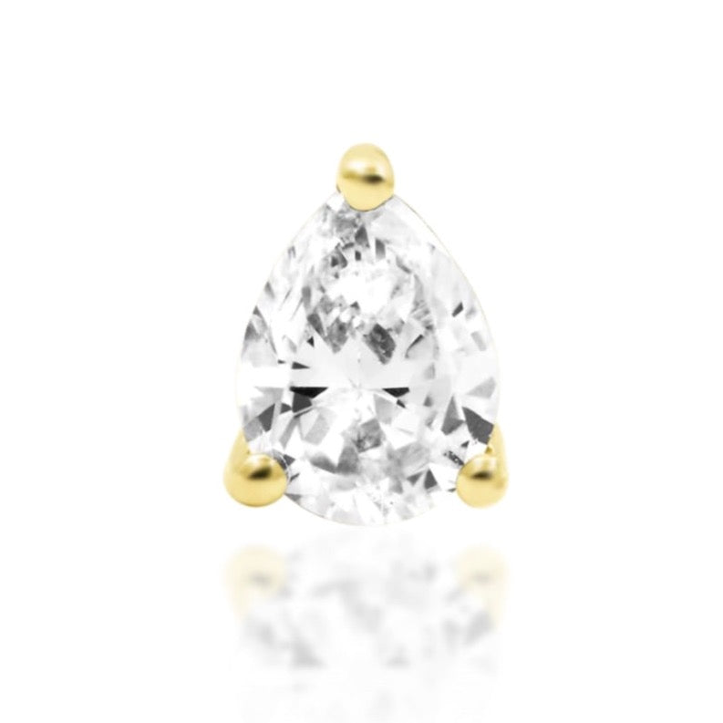 Pear-Cut CZ Press-fit Jewelry in 14k Gold