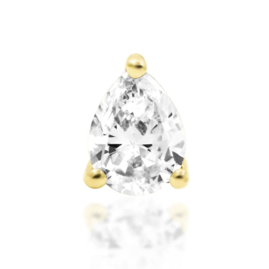 Pear-Cut CZ Press-fit Jewelry in 14k Gold