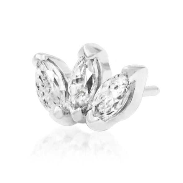 Triple CZ Marquise Press-fit Jewelry in 14k Gold