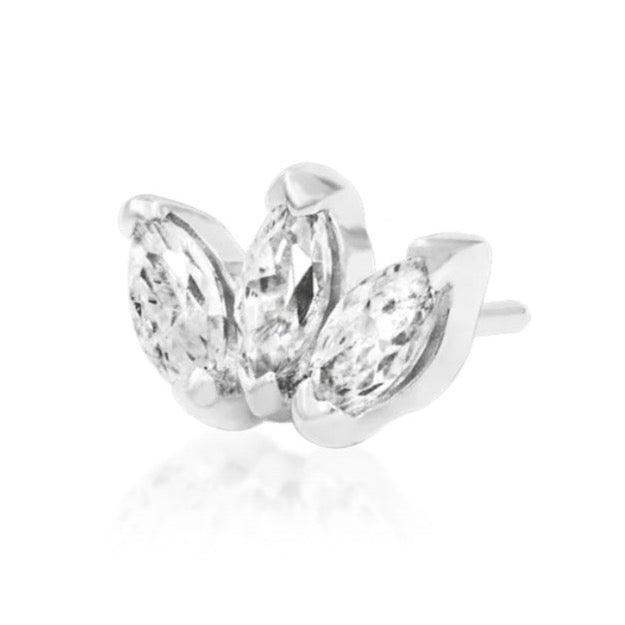 Mini Triple Marquise CZ Press-fit Jewelry in 14k Gold
