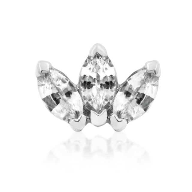 Triple CZ Marquise Press-fit Jewelry in 14k Gold