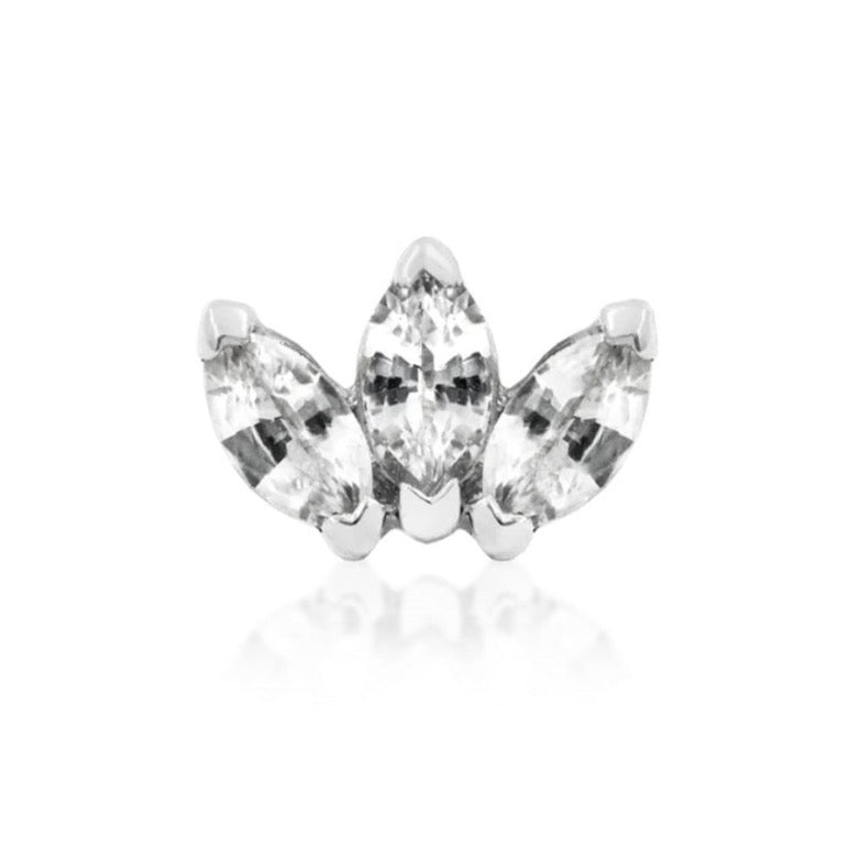 Mini Triple Marquise CZ Press-fit Jewelry in 14k Gold