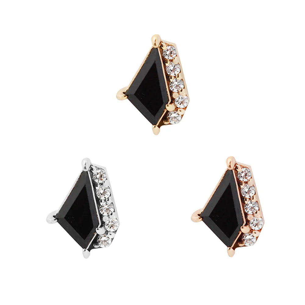 Elevate - Black Spinel + CZ - Threadless - Buddha Jewelry