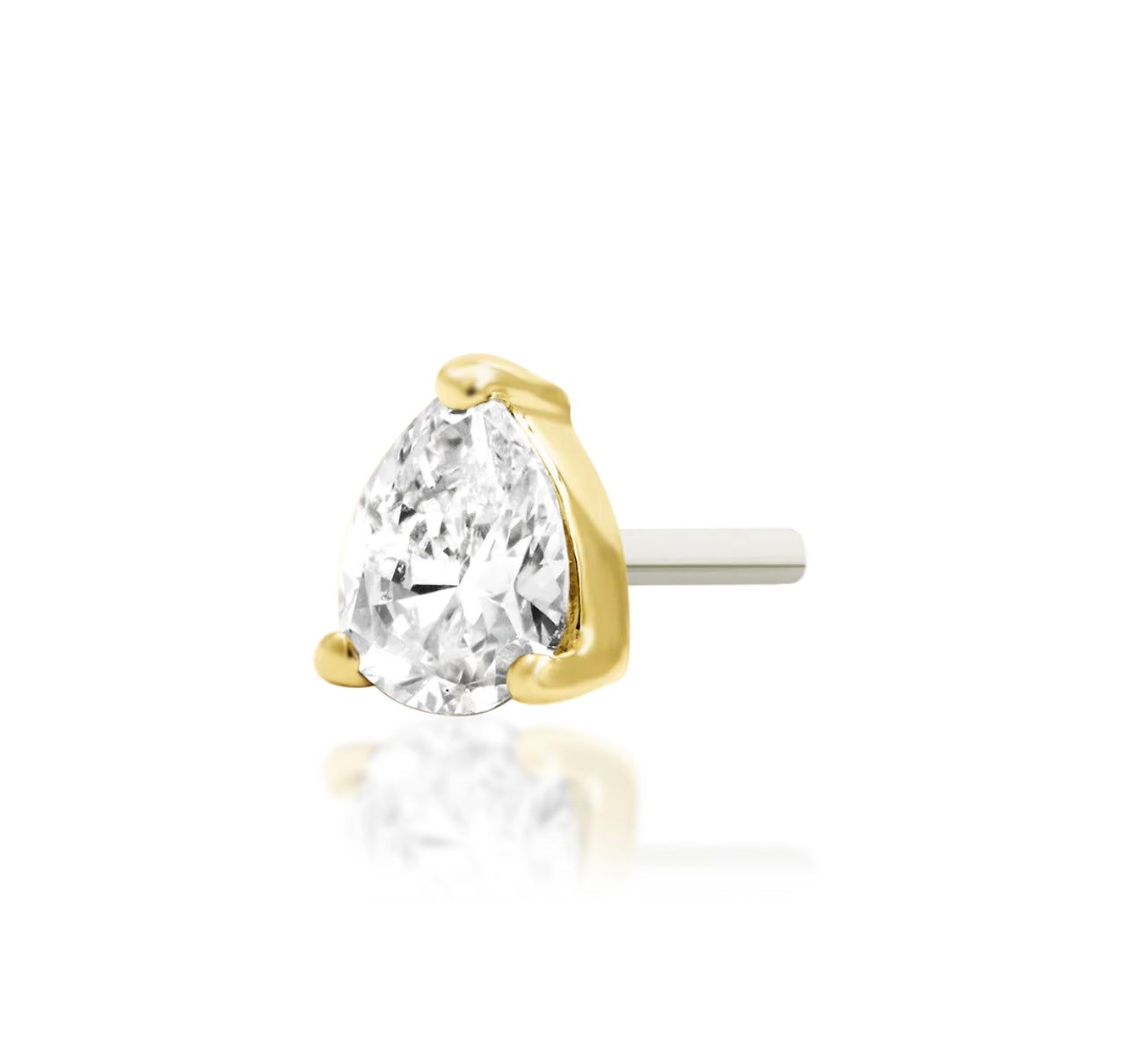 Pear-Cut CZ Press-fit Jewelry in 14k Gold