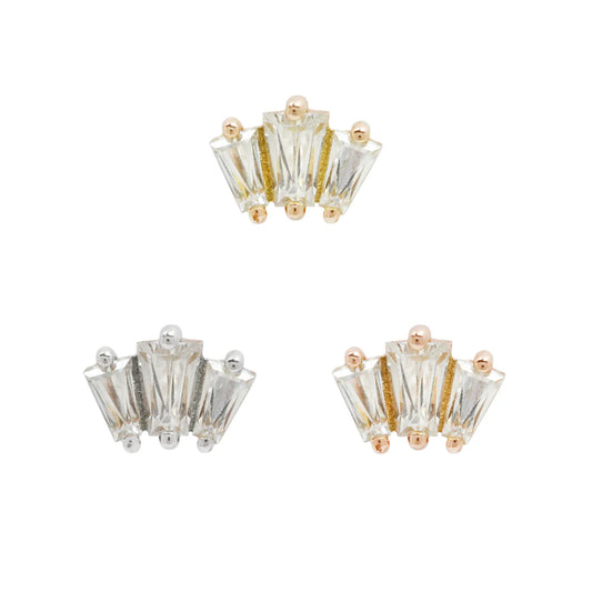 Gemma Trios - CZ - Threadless - Buddha Jewelry