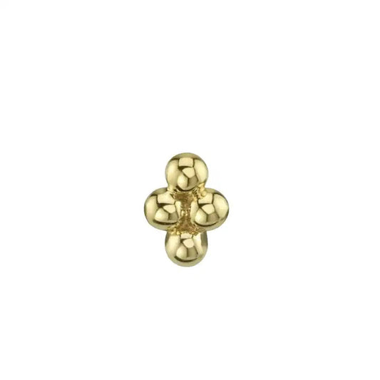 Golden Quad Bead - 14kt Press-fit end