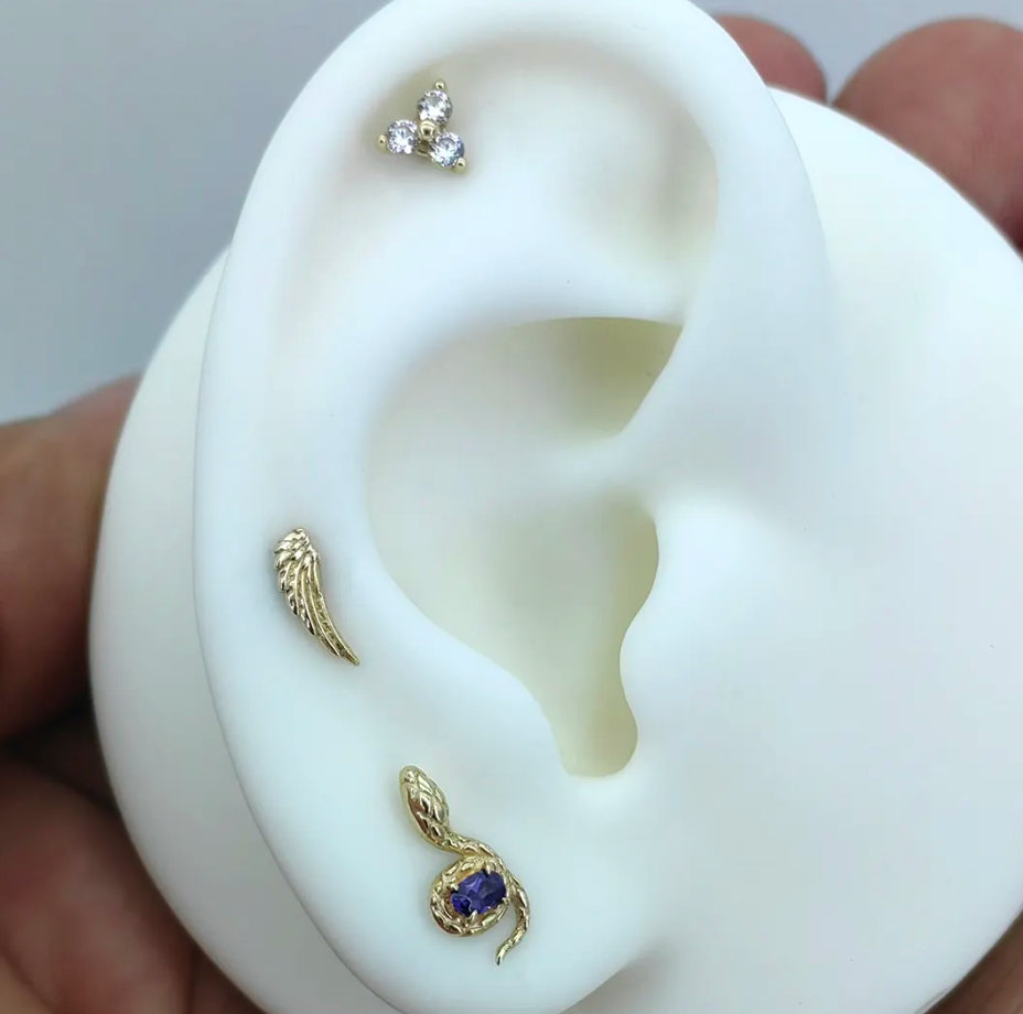 Snake Amethyst - 14kt 16g Threaded