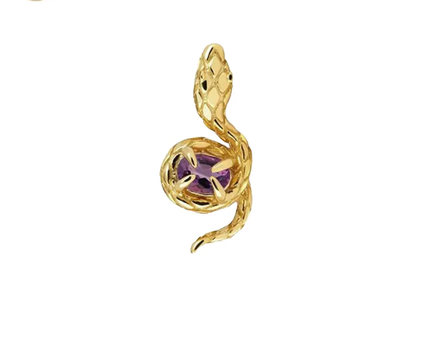 Snake Amethyst - 14kt 16g Threaded