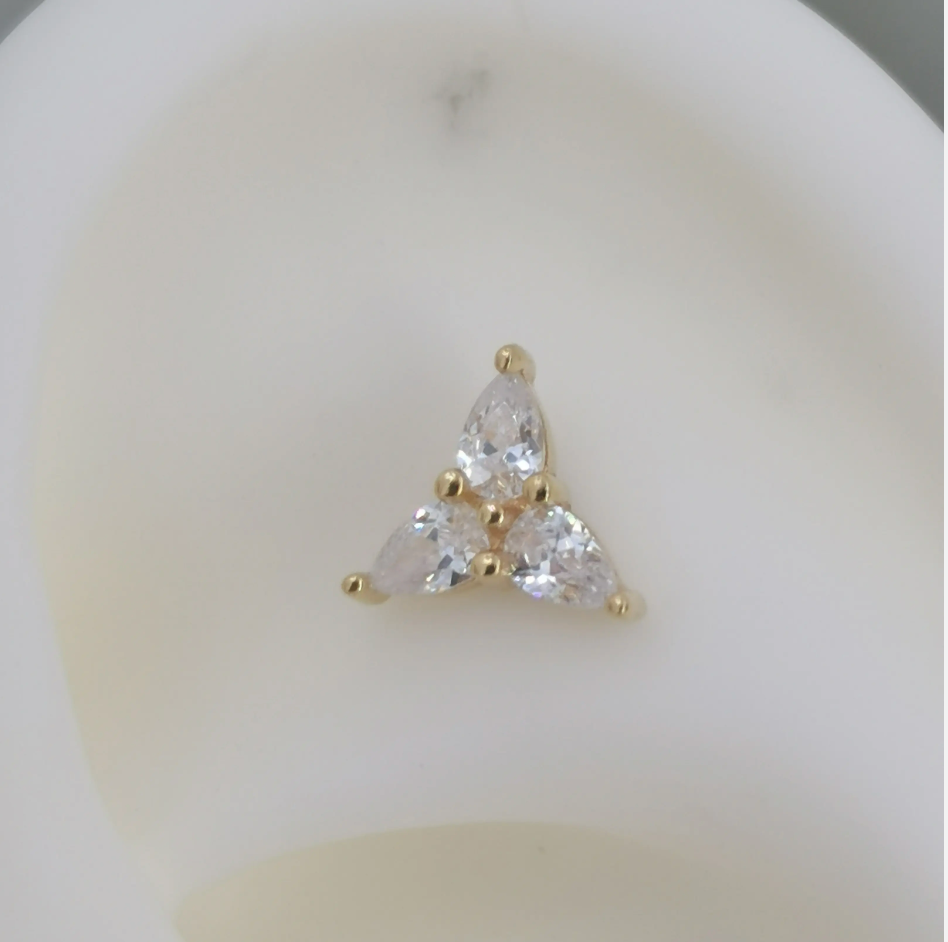 Trinity Teardrop -  14kt Press-fit end