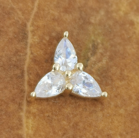 Trinity Teardrop -  14kt Press-fit end