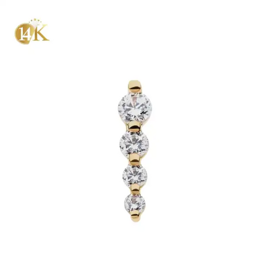 Crystal Bloom - 14kt Press-fit end
