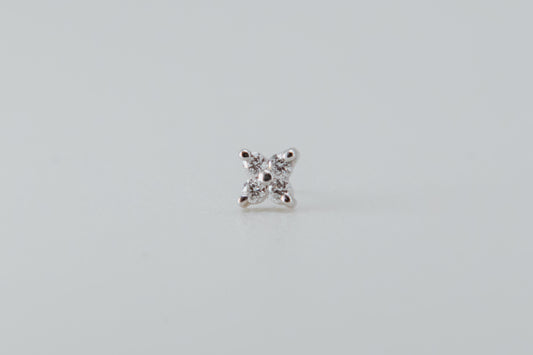 BVLA - Quad Prong Cluster - White Gold - Diamonds