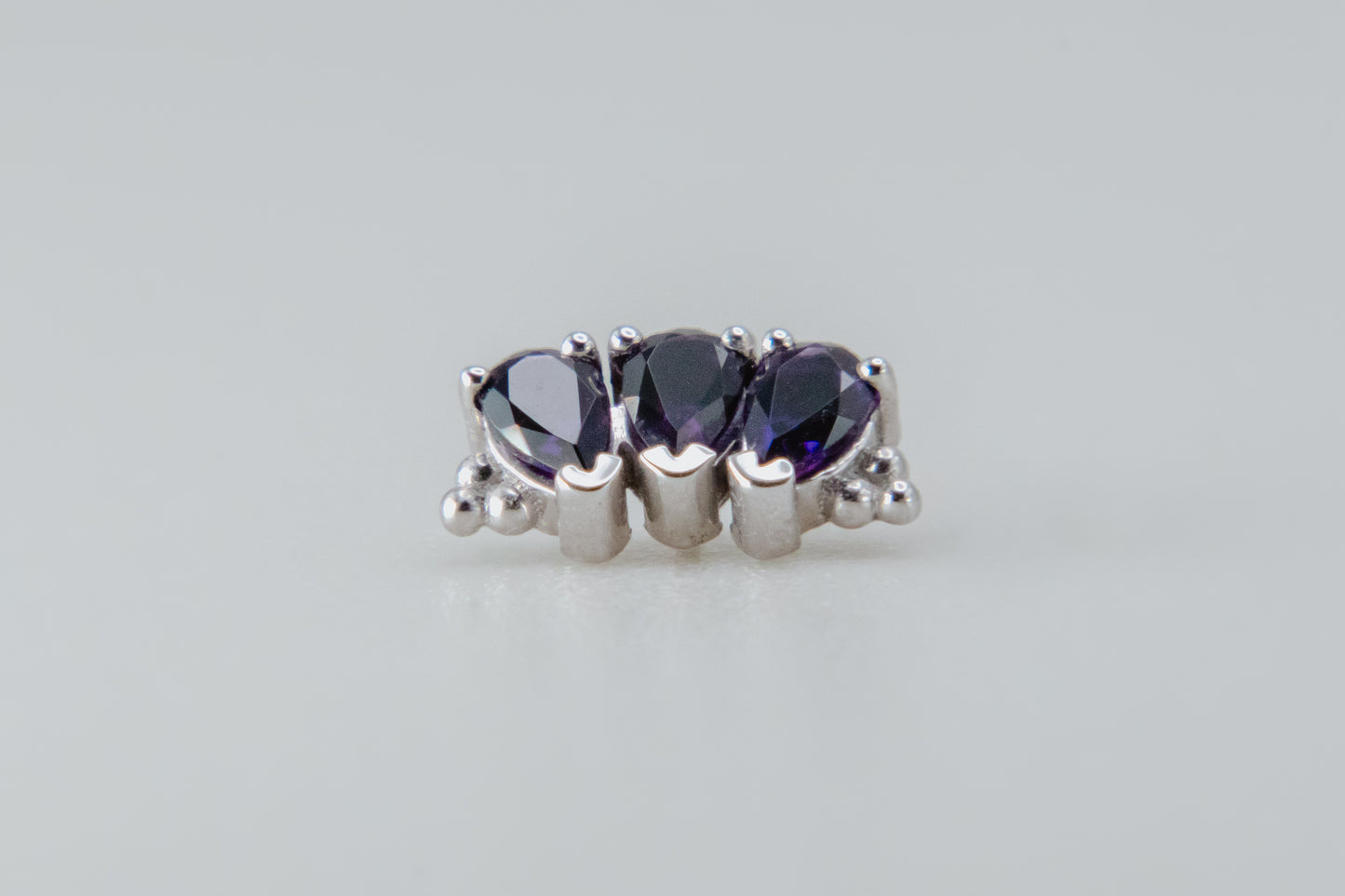 BVLA - 3 GEM PEAR PANARAYA - White Gold - Amethyst - Threaded