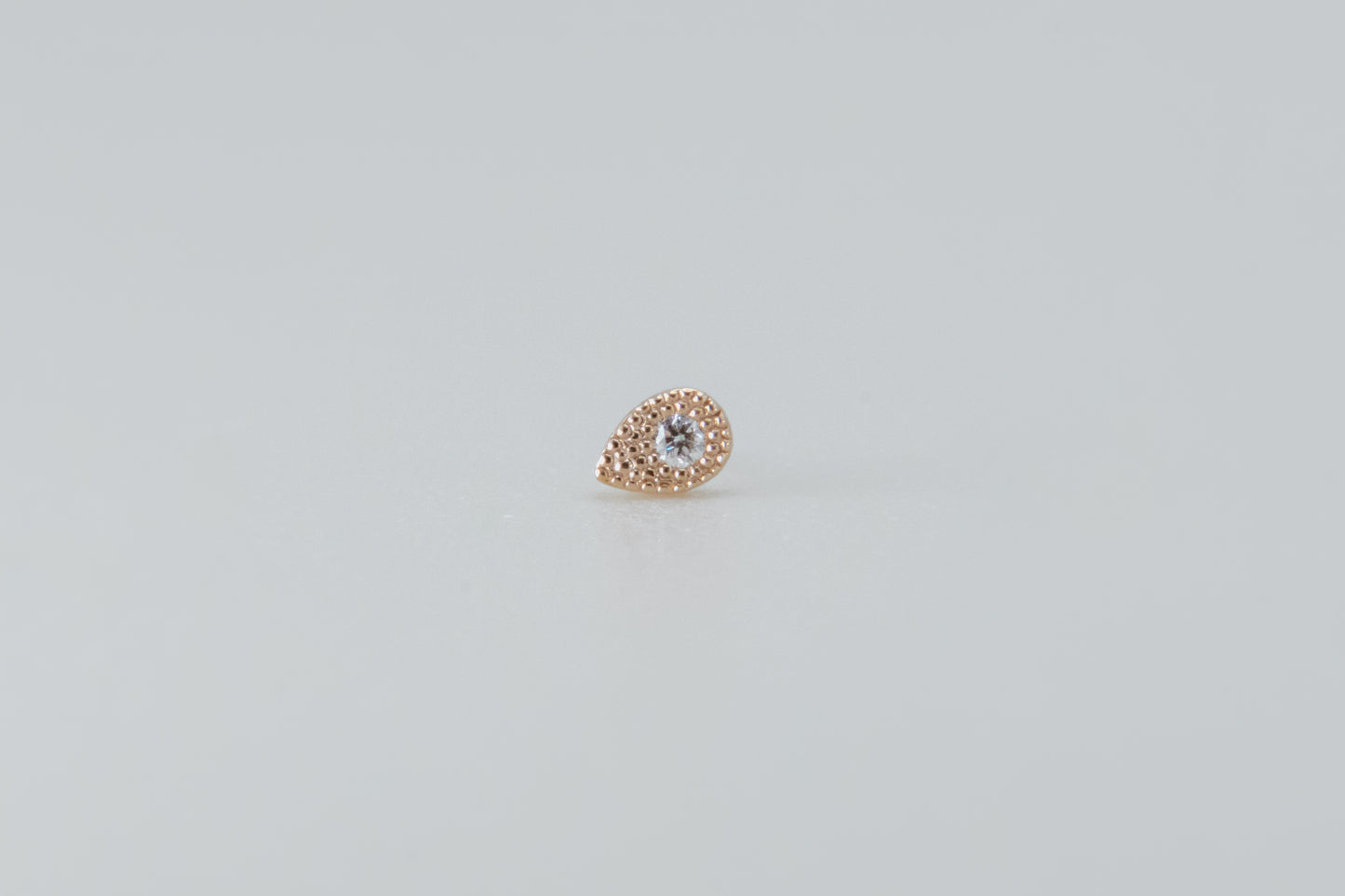 BVLA - Pave Teardrop - Yellow Gold - Diamond - Threadless